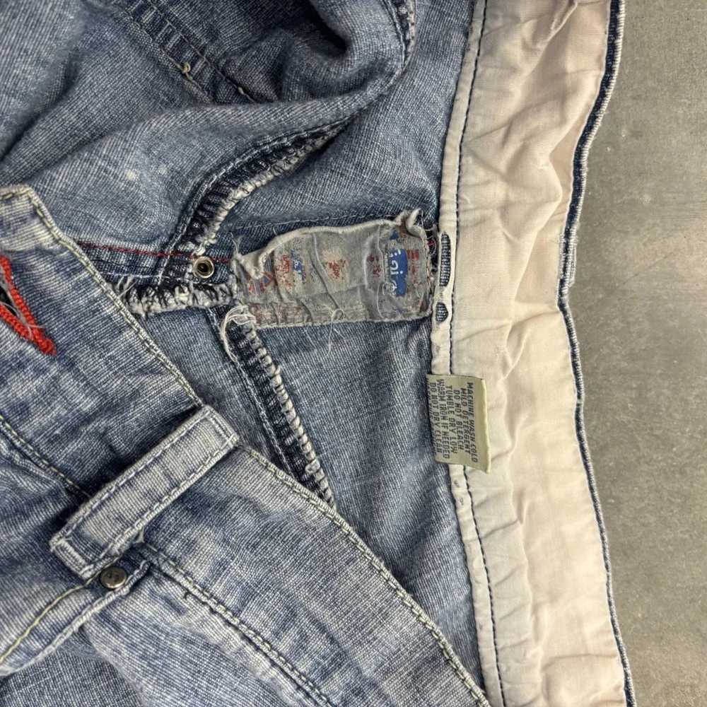 A.Tiziano Mens Patchwork Bandana Denim Jeans Blue Size 34